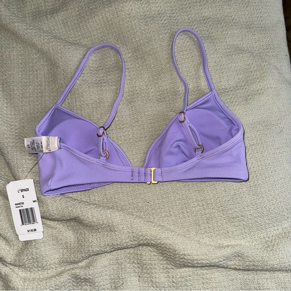 L*space Purple Ribbed Helena Bikini Top (Small) - Picture 3 of 3